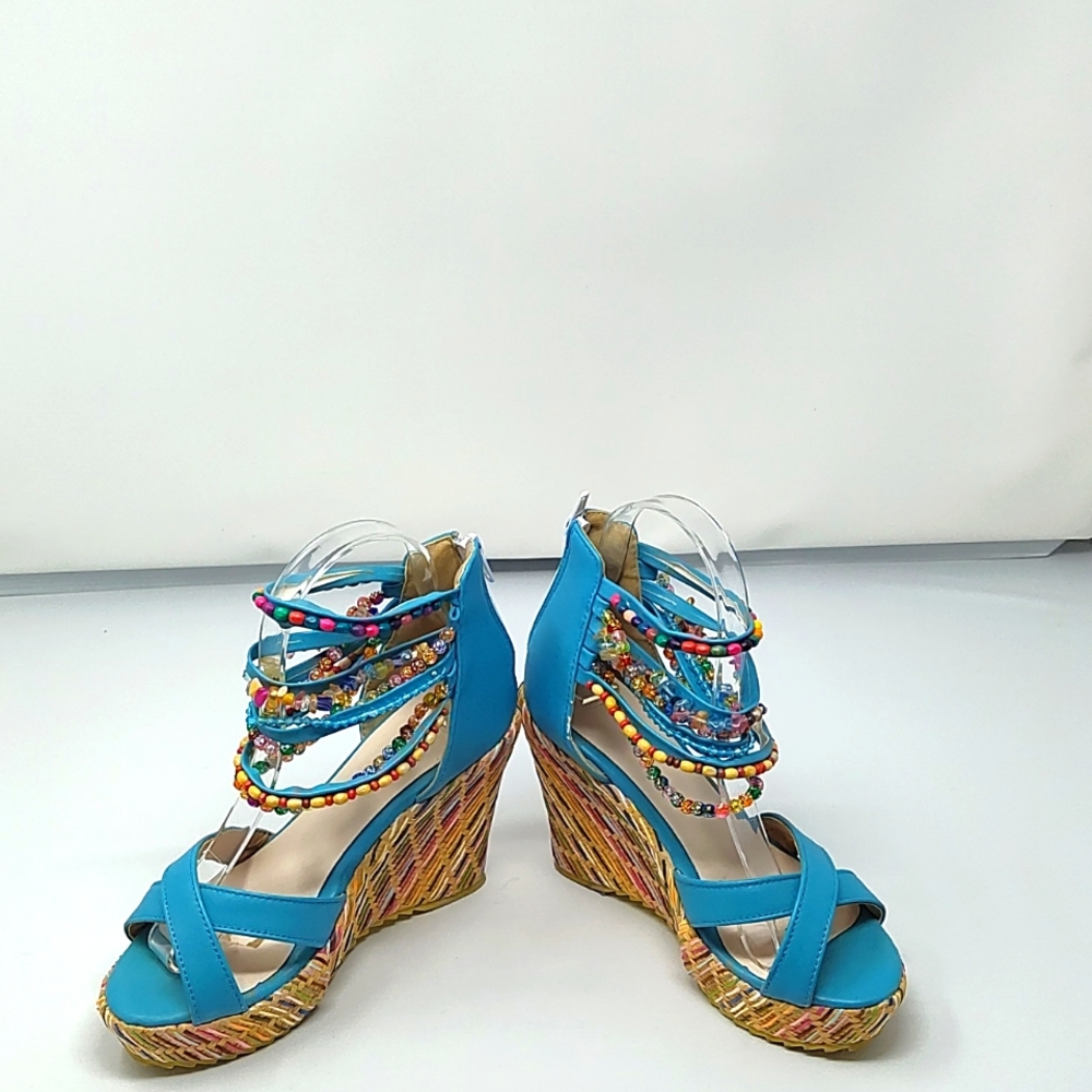 Ladies Size 5 Jeweled Anklet Platforms